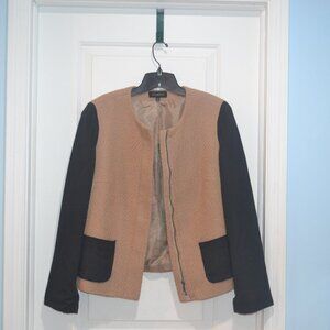 Pre-owned Talbots Beige and Black color block jacket size 14